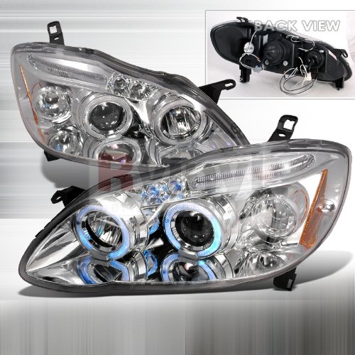 Toyota Corolla 2003 2004 2005 2006 2007 LED Halo Projector Headlights Chrome Buy Online In 