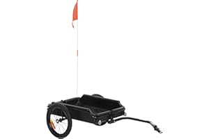 Soozier Bike Trailer, Bike Cargo Trailer with Quick Release 16" Wheels, Cargo Net, Safe Reflectors and Red Flag, Bicycle Wago