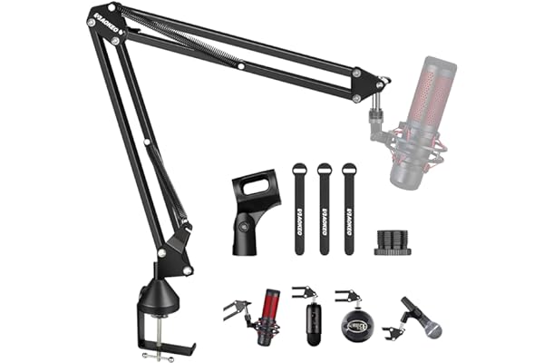 Microphone Arm,Aokeo AK-35 Desk Stand-Microphone Suspension Boom Scissor Arm Stand For Blue Yeti,Blue Snowball iCE,QuadCast,E