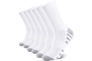Laysblen Mens Athletic Socks Cotton Moisture Wicking Cushion Crew Sport Work socks Men Women for Hiking Basketball 6 Pairs