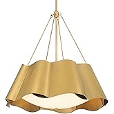 Minka Lavery 3954-732 Waveform 4 Light 26" Wide Multi Light Pendant - Legacy Brass with Etched Seeded Glass