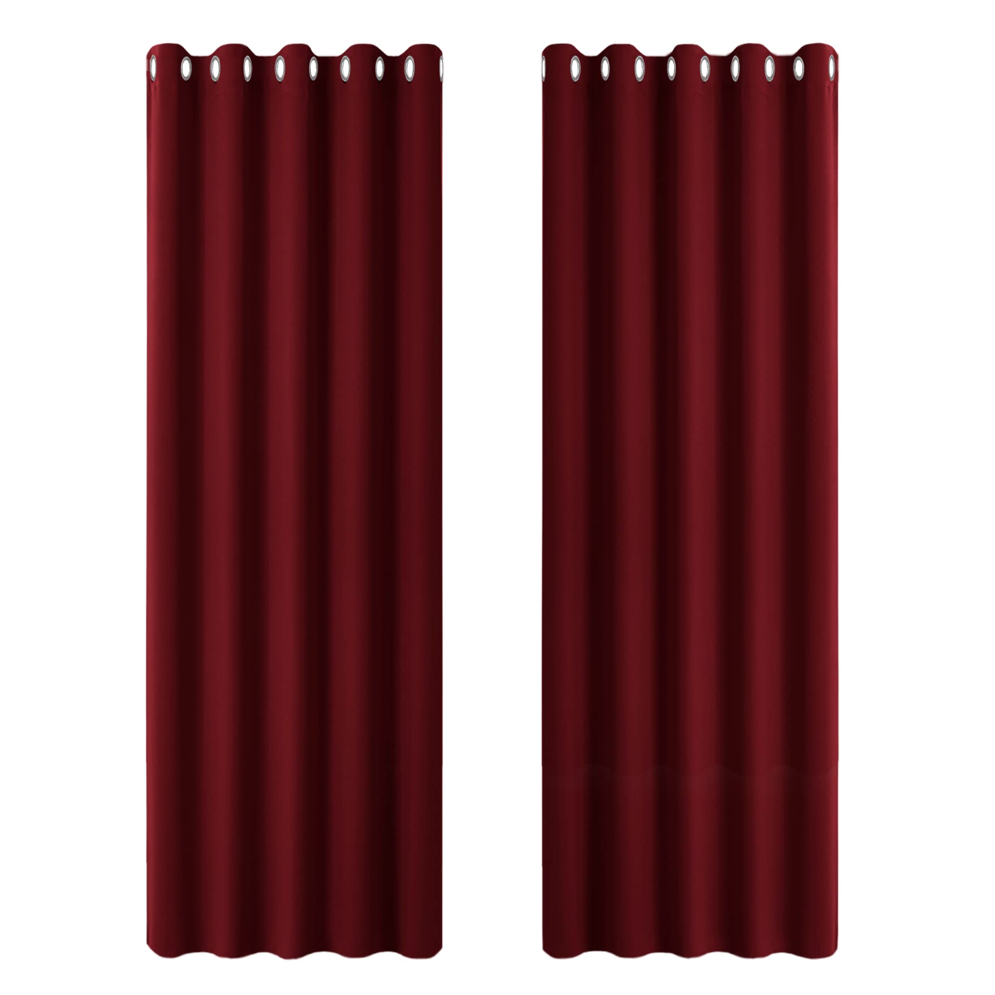 PONY DANCE Eyelet Red Christmas Curtains - 90 Drop Decorative Living Room Curtains for Energy Saving Rings Up Room Darken Window Panels, Set of 2, Wide 66 by Long 90 in, Red — image 1