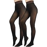 X-CHENG Fleece Lined Tights Sheer Women - Fake Translucent Warm Pantyhose Leggings Sheer Thick Tights for Winter