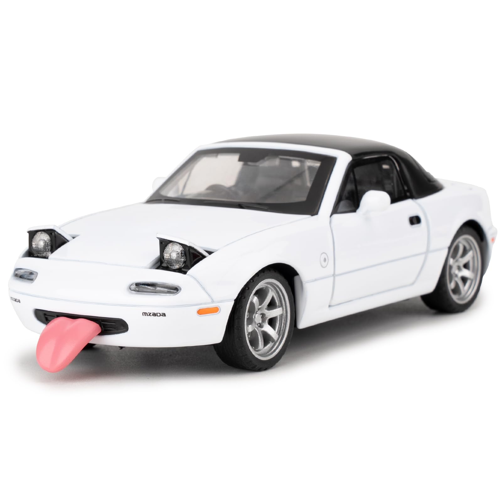 imtfzct 1/32 Mazda Miata MX-5 Alloy Model Car, Pullback Toy Car with Light and Sound, Removable Top, Collectible Model, Gifts for Children aged 4-7 (White)