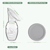 haakaa Manual Breast Pump 4oz Silicone Milk Collector Gray Patented view 8