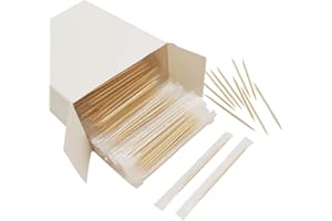BLUE TOP Wood Bamboo Individually Cello Wrapped Toothpicks 2.5 Inch Pack 1000,High Class Food Picks Bamboo Toothpicks for App