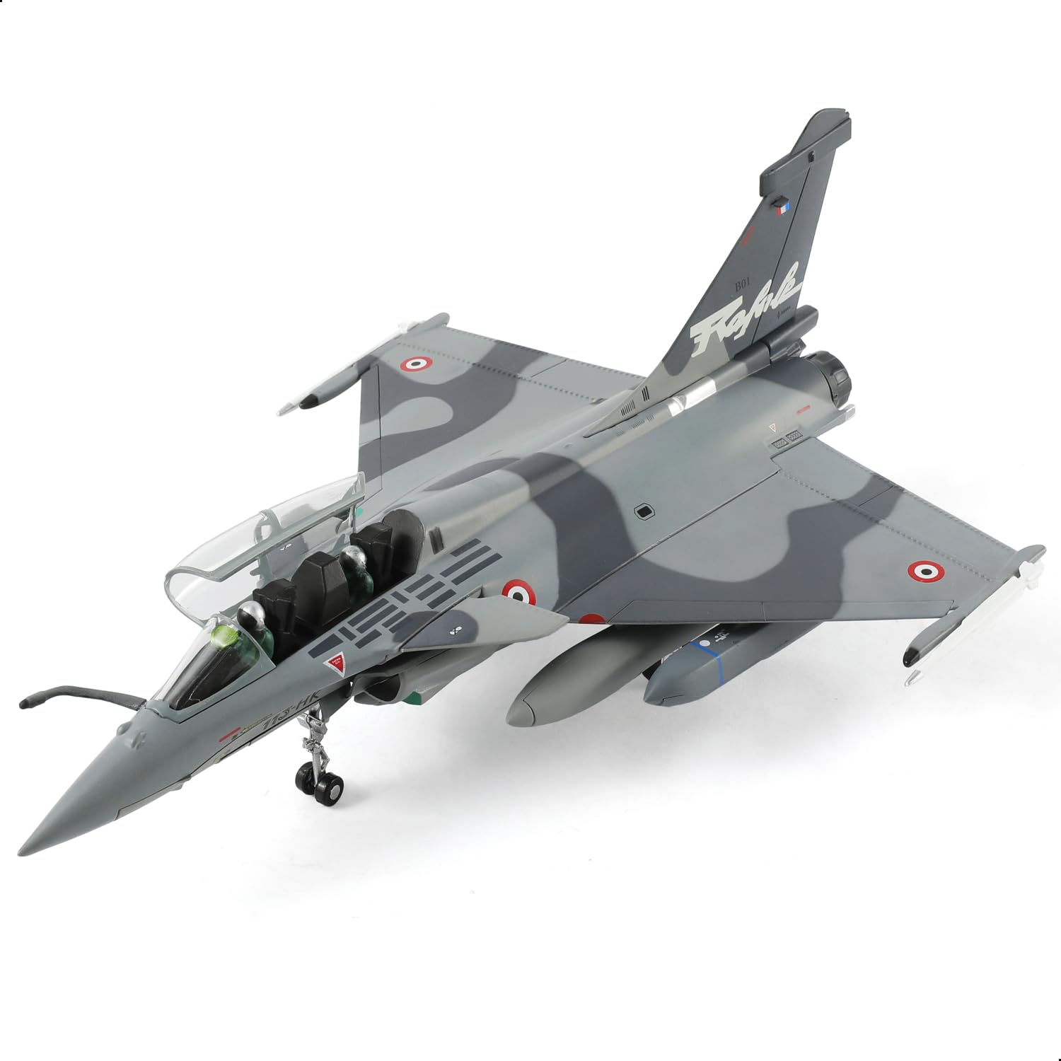 SEBUNAS 1/100 Scale Rafale B Aircraft Model Dassault French Air and Space Force Multirole Fighter Miniature 113-HK Military Metal Diecast Aircraft Model Kit for Adult Collection and Gift