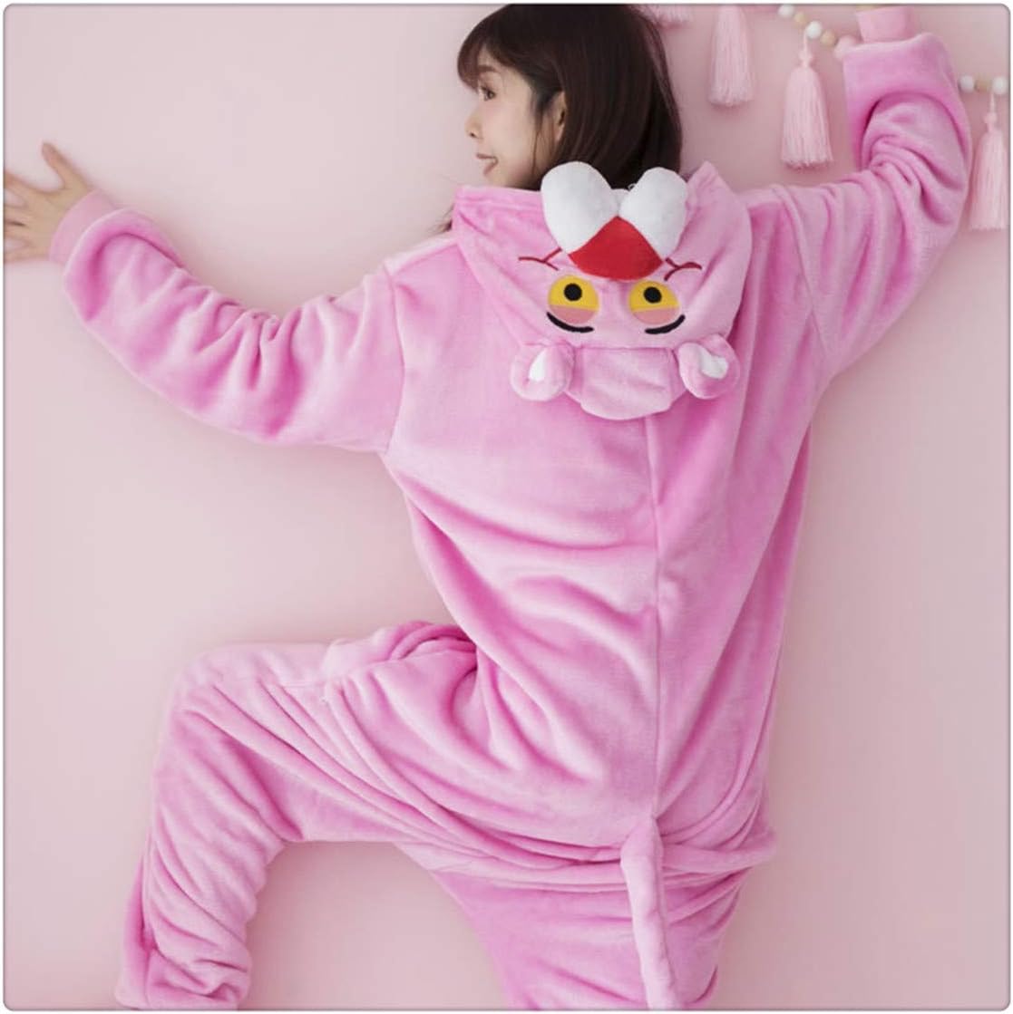 Warm Flannel Pajamas Women Pajama Couples Cartoon Sleepwear Adult Animal Onsies
