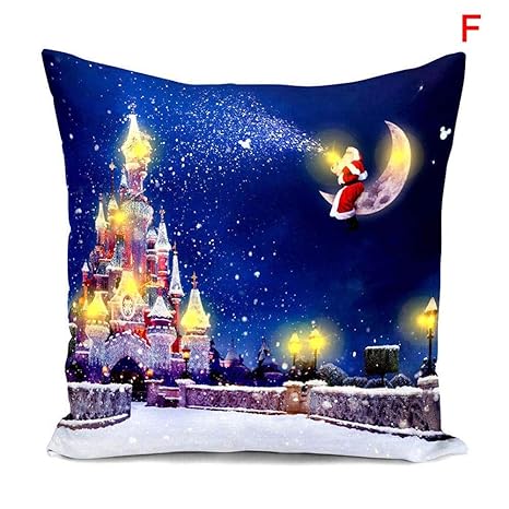 Buy Abeay Cushion Cover Led Light Up 45x45cm Soft Christmas