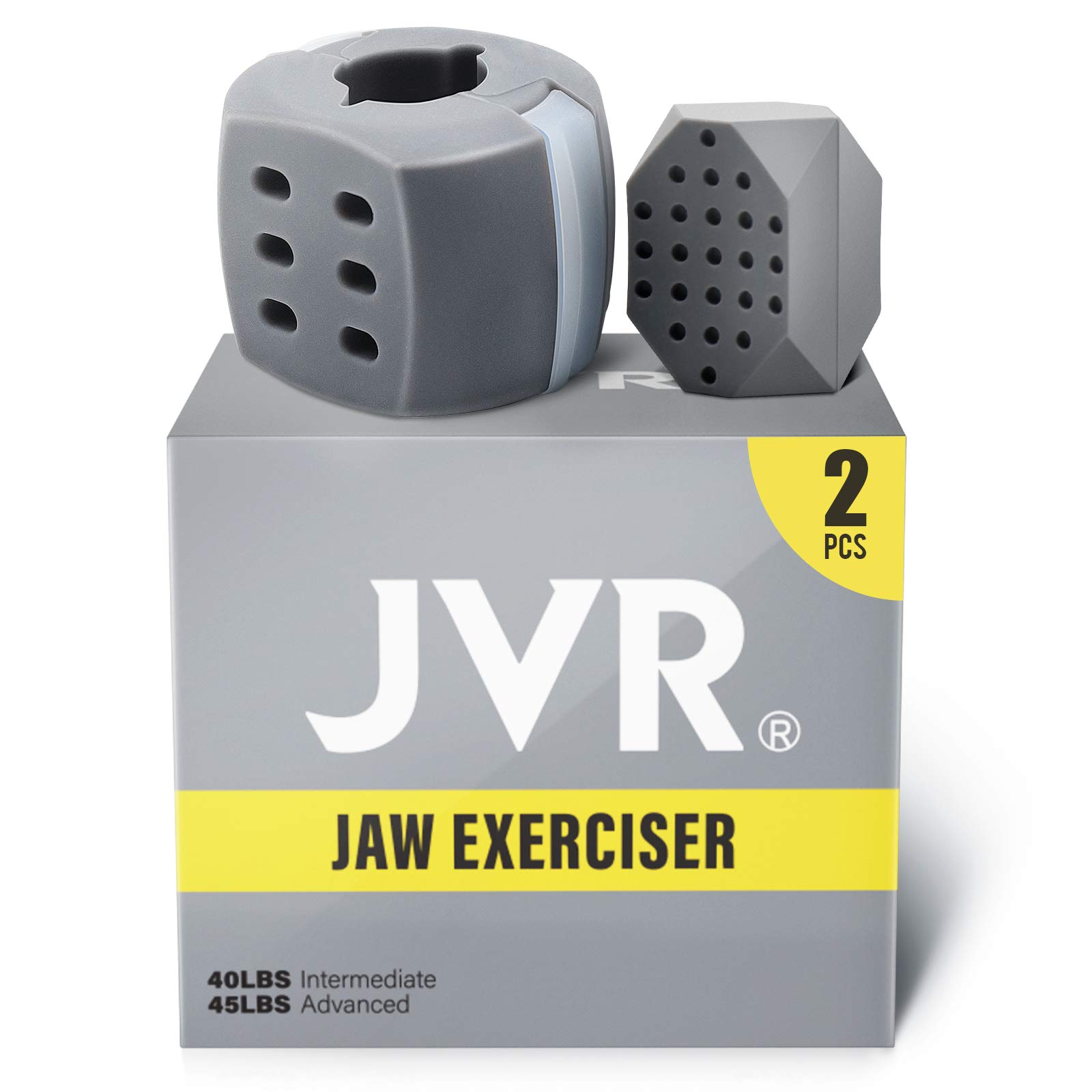 2 PCS Jaw Exerciser, JVR Chew Jawline Exercise, Double Chin Eliminator, Workout Trainer for Face, Jaws, Cheek and Neck Muscles, Shaping Facial Lines, for Men and Women