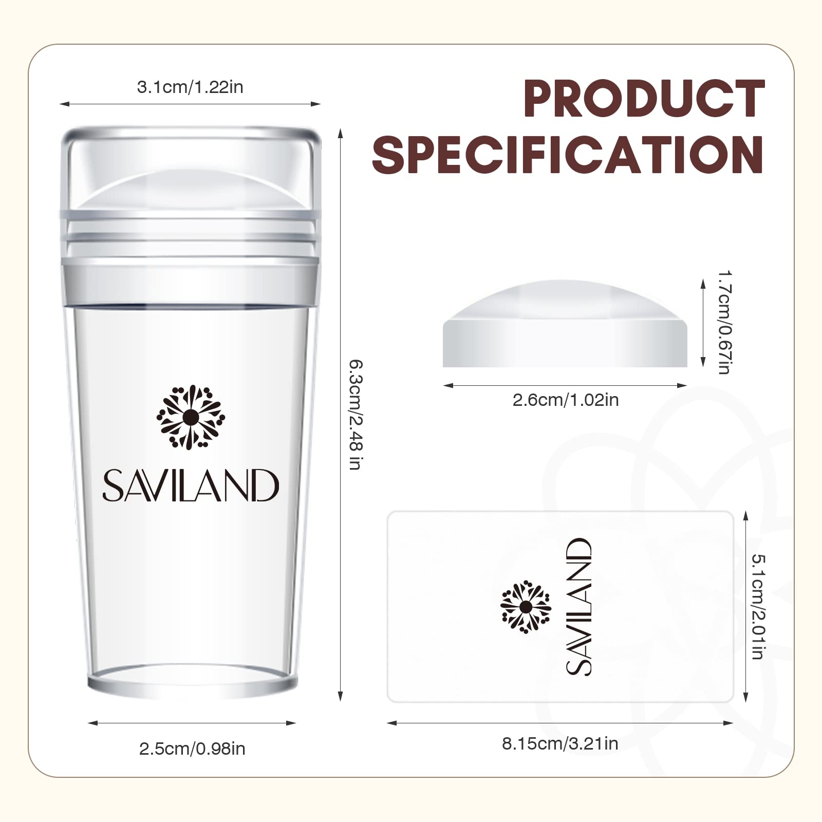 Saviland French Tip Stamp: 14PCS French Tip Tool with Replaceable Nail Stamp Head, Clear Silicone Nail Stamper with Scrapers for French Manicure Home DIY Nails Art Salon