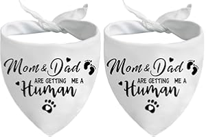YANGMICS DIRECT Mom&Dad are Getting me a Human, Dog Pregnancy Announcement Bandana, Pet Accessories for Dog Lovers, Gender Reveal Photo Prop Pet Scarf, Pack of 2