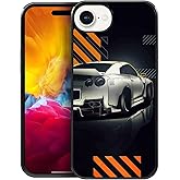 Pinsheng Case Compatible with iPhone 16E,Super Car Covers for Men/Boys,Four Side Frame Anti-Skid Soft Silicone Shockproof Protective Case for iPhone 16E 6.1inch