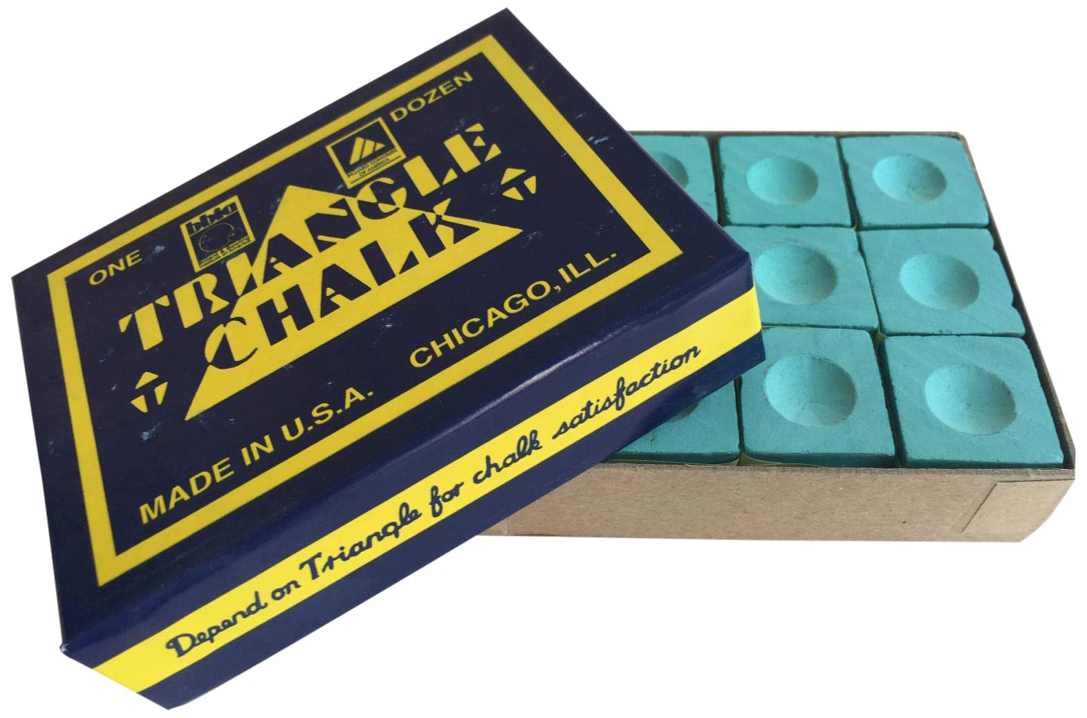 Original USA Triangle Chalk fpr snooker, 12 pcs in cardboard box