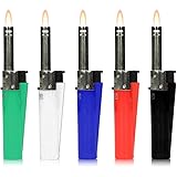The Chemical Hut 2 Pack of CLIPPER Mini Tube Refillable Long Reach Nose Gas Lighter. Perfect for Candles Cookers Stoves Log & Camping Fire- Comes with TCH Antibac Pen