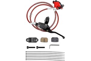 Aynaxcol Mini Bike Brake Kit Hydraulic Disc Hand Brake the Left of The 7/8'' Handlebars 50 Inch Hose Replacement for Predator