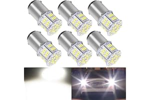 BlyilyB BA15D 1130 1142 1176 LED Bulb Bright White Interior LED Light Bulb for Car Trailer Marine RV Camper Boat As Tail Light - (Pack of 6)