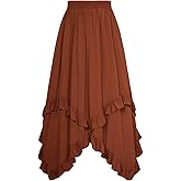 Scarlet Darkness Long Skirts for Women High Waist Renaissance Skirt Maxi Skirt with Pockets