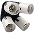 TORCHSTAR 4 Socket Adapter, 4 in 1 Socket Converter, 1 to 4 E26/E27 Base Lamp Holder Socket Splitter for Photo Studio, Work Shop, Garage Lighting