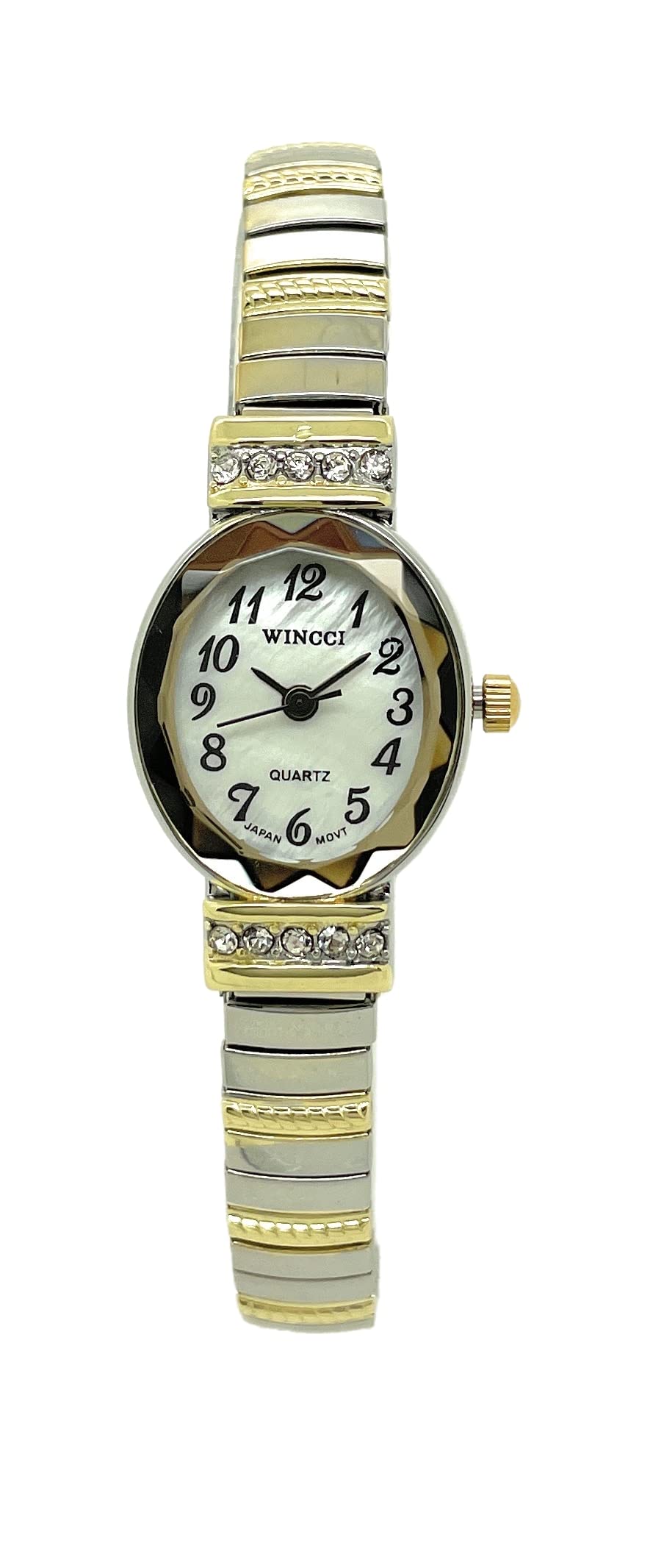 Ladies Elegant Classic Small Oval Stretch Elastic Band Fashion Watch Wincci (Two Tone)
