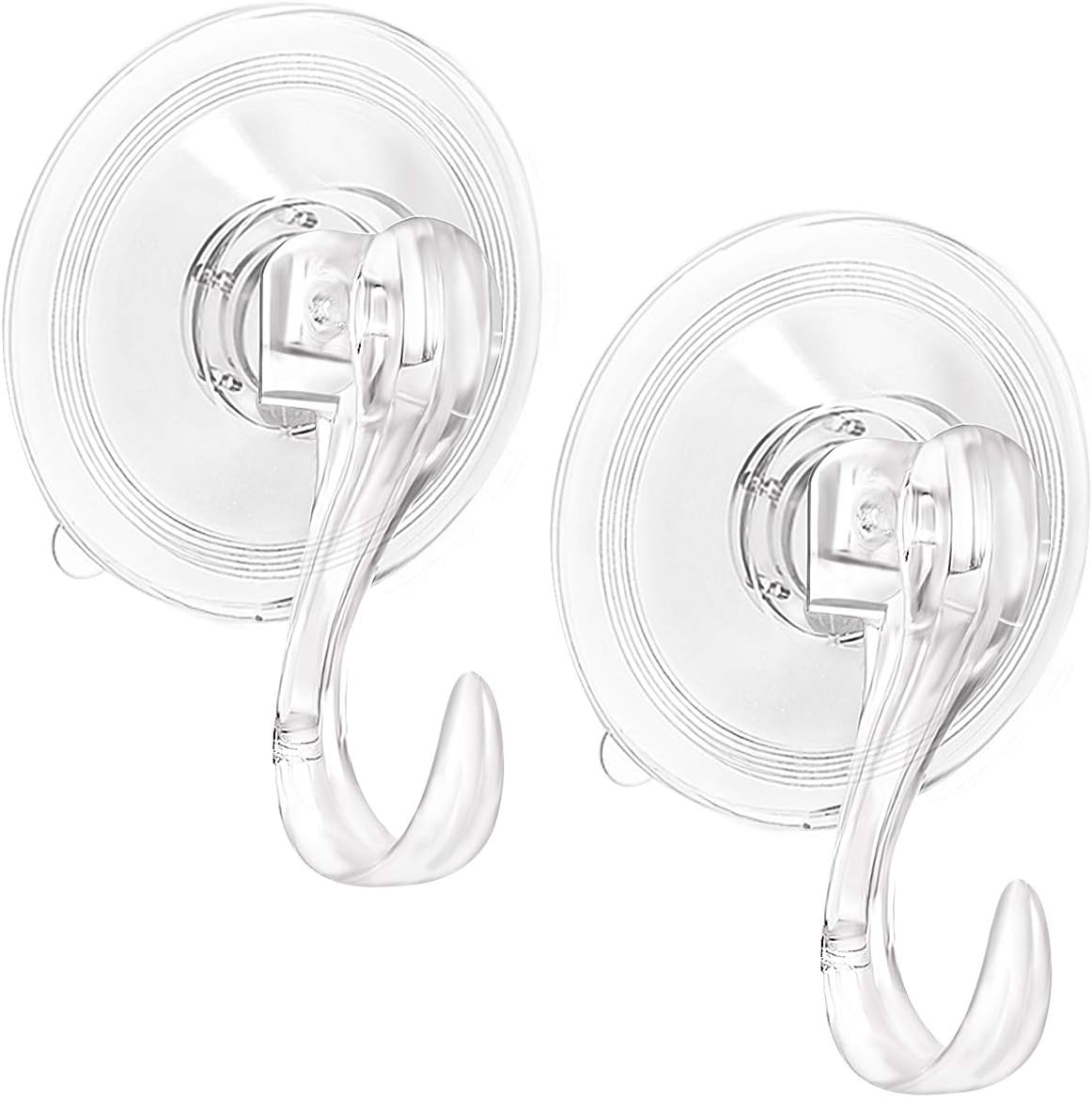 Wreath Hangers - 2PCS Wreath Hanger, Suction Cup Hooks with Key Lock, Heavy Duty Vacuum Wall Window Shower Suction Cup Hook and Wreath Hanger for Front Door, Wreath Holders, Plastic Hook Cup Holds up to 22 Lbs