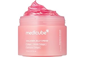 medicube Collagen Jelly Cream, Moisturizing Cream for Plump Skin, 3.71fl.oz | Freeze-Dried Hydrolyzed Collagen & Niacinamide for 24-Hour Hydration, Barrier Care and Plump, Firm-Looking Skin, 3.71 fl.oz