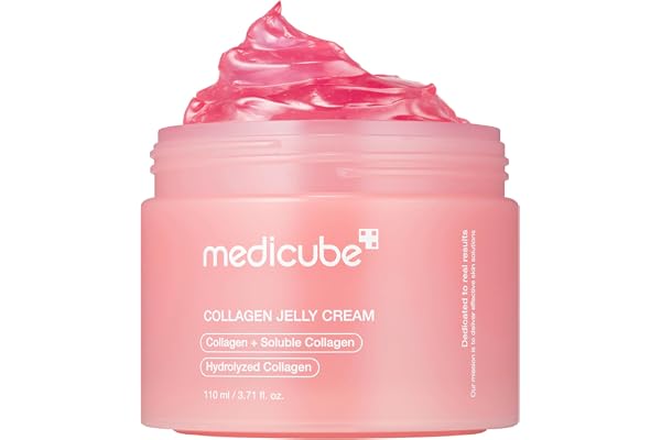 medicube Jelly Cream with Collagen & Niacinamide, 3.71 fl.oz | Freeze-Dried Hydrolyzed Collagen for Skin Barrier Hydration & 24H Glow - Plumper, Firmer looking skin, 3.71 fl.oz