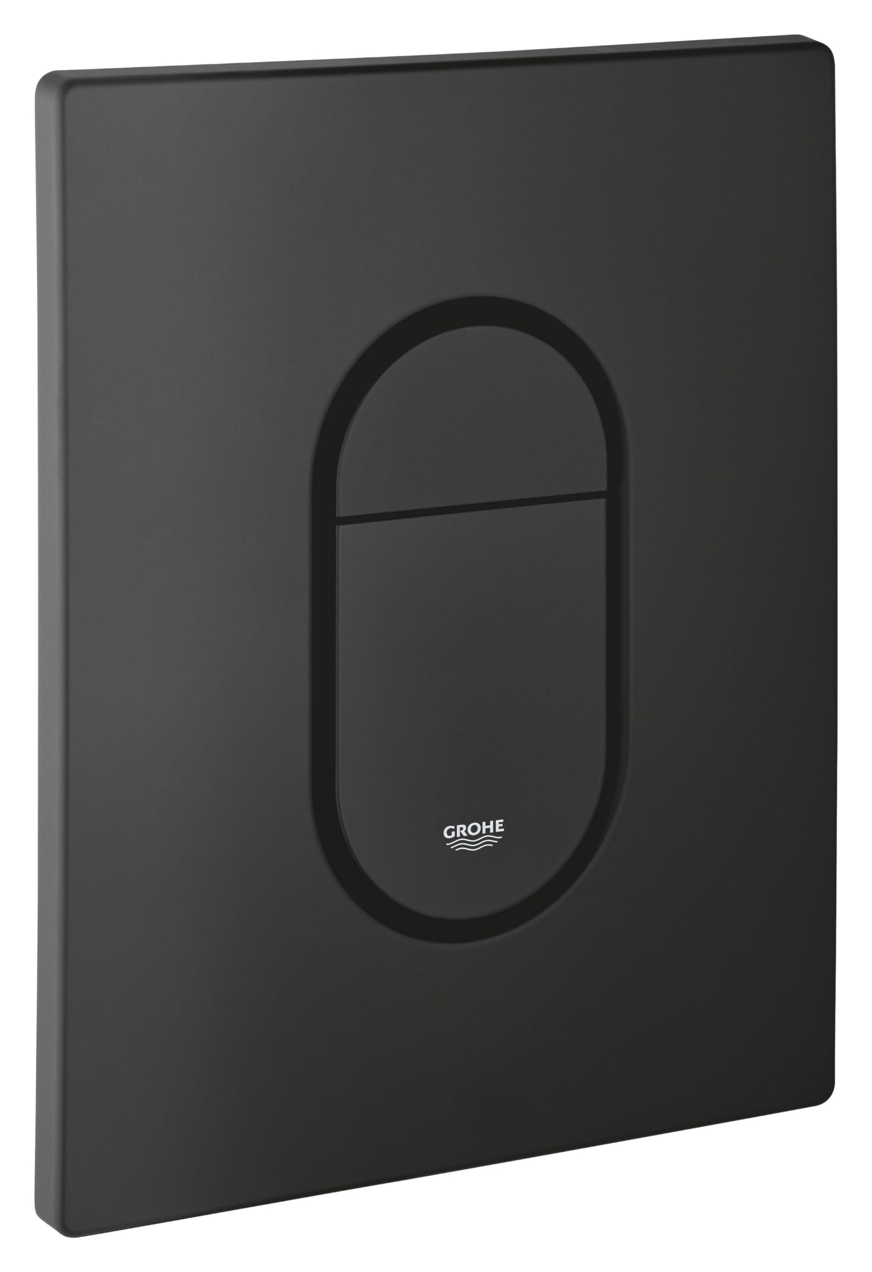 GROHE Arena Cosmopolitan Flush Plate for Concealed Cisterns (Dual Flush or Start-and-Stop Actuation for Pneumatic Drop Valve AV1, Water Saving, Vertical Fit), Size 156x197mm, Phantom Black, 38844KF0