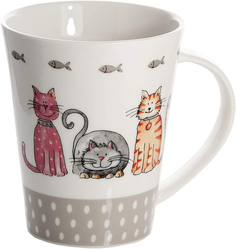 SPOTTED DOG GIFT COMPANY Mugs Set of 4 Coffee Tea Cups for Hot Drinks Cute Cat Themed Ceramic Porcelain China - Image 4