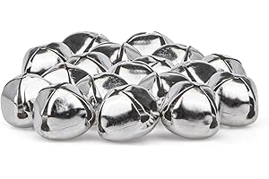 Suwimut 300 Pack Jingle Bells, 1 Inch Large Metal Craft Bells Bulk, Cheerful Sound Silver Jingle Bell for Wreath, Christmas, 