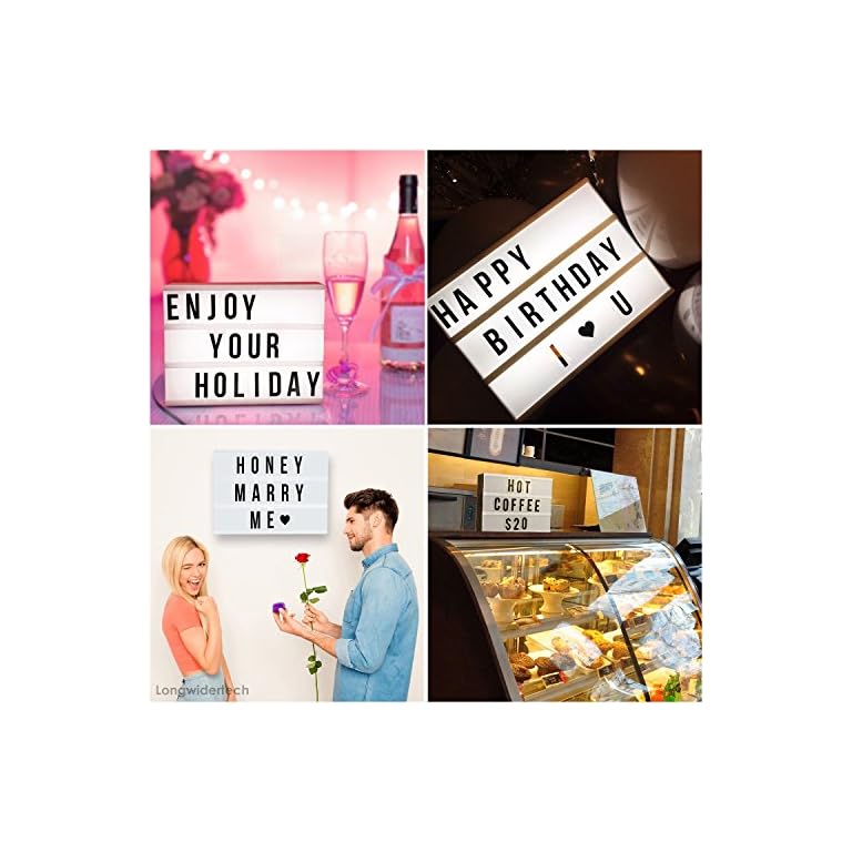 Light up Box Sign with Letters A4 Size DIY Decorative Cinema Symbols