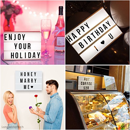 Light up Box Sign with Letters A4 Size DIY Decorative Cinema Symbols