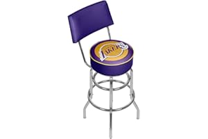 TRADEMARK GLOBAL NBA Los Angeles Lakers Padded Swivel Bar Stool with Back