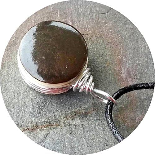 Black Aventurine Glass Essential Oil Diffuser Aromatherapy Pendant Necklace 18"-20" Adjustable
