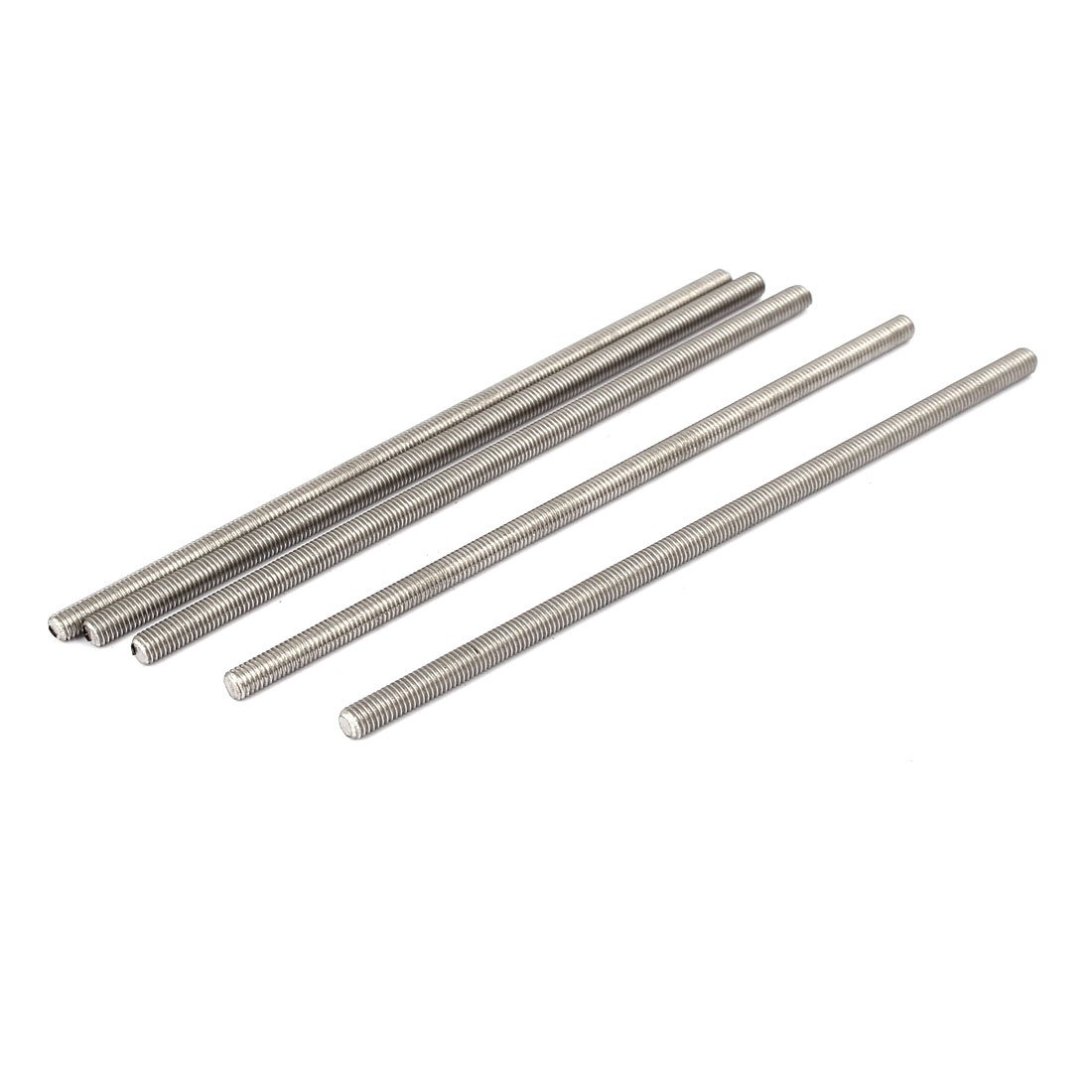 sourcingmap M5 x 140mm 304 Stainless Steel Fully Threaded Rod Bar Studs Hardware 5 Pcs