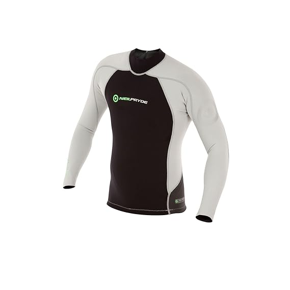 Neil Pryde Elite Firewire 1MM Langarmshirt Schwarz Silber - Leichtes Stretch-Thermofutter - Thermische Wärmeschicht