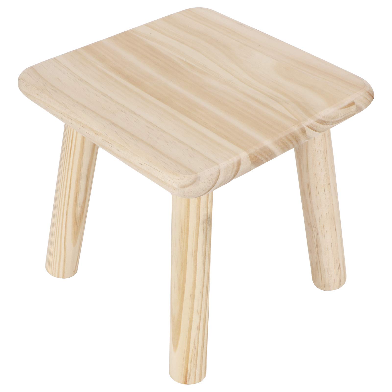 AUNMAS Wood Stool, Foot Stool Detachable Saddle Stool Small Squre Step Stool Outdoor Furniture Stool for Living Room Bathroom Bedroom