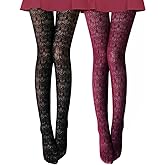 VERO MONTE Womens Colorful Hollow Out Knitted Tights - Patterned Lace Stockings