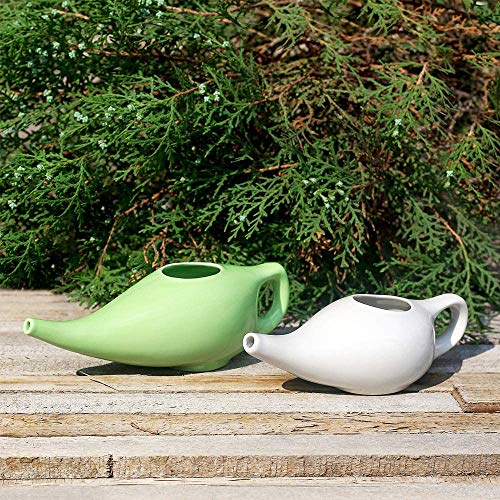 SoulGenie Classico Leak Proof Durable Ceramic Neti Pot - Comfortable Grip - Microwave and Dishwasher Friendly - White - Image 3