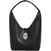frrbuu Women's black leather lightweight handbag shoulder bag, built-in detachable zipper small bag, magnetic closure small wallet, top handle, suitable for daily work crossbody bag