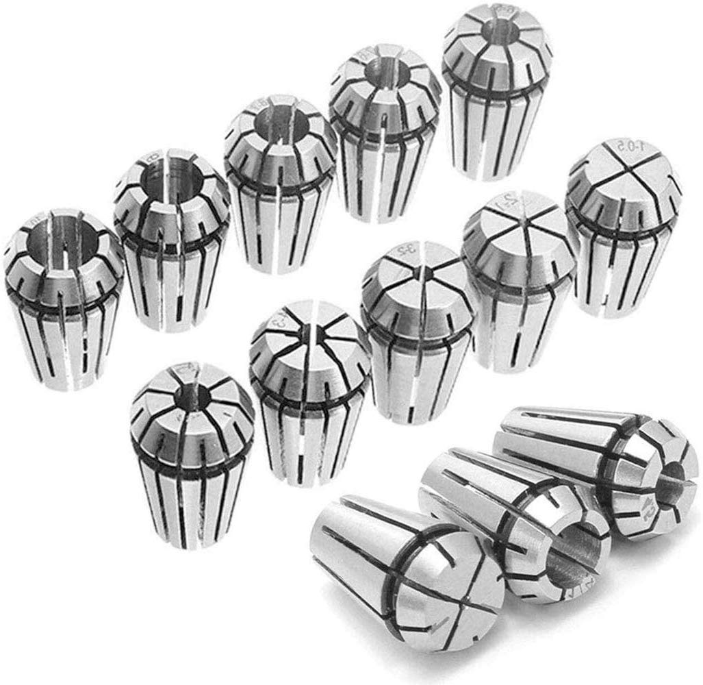 13PCS ER20 Spring Collet Set Collet Chuck Tool Gripping Range from 1mm to 13mm Holder for CNC Milling Lathe Tool Engraving Steel
