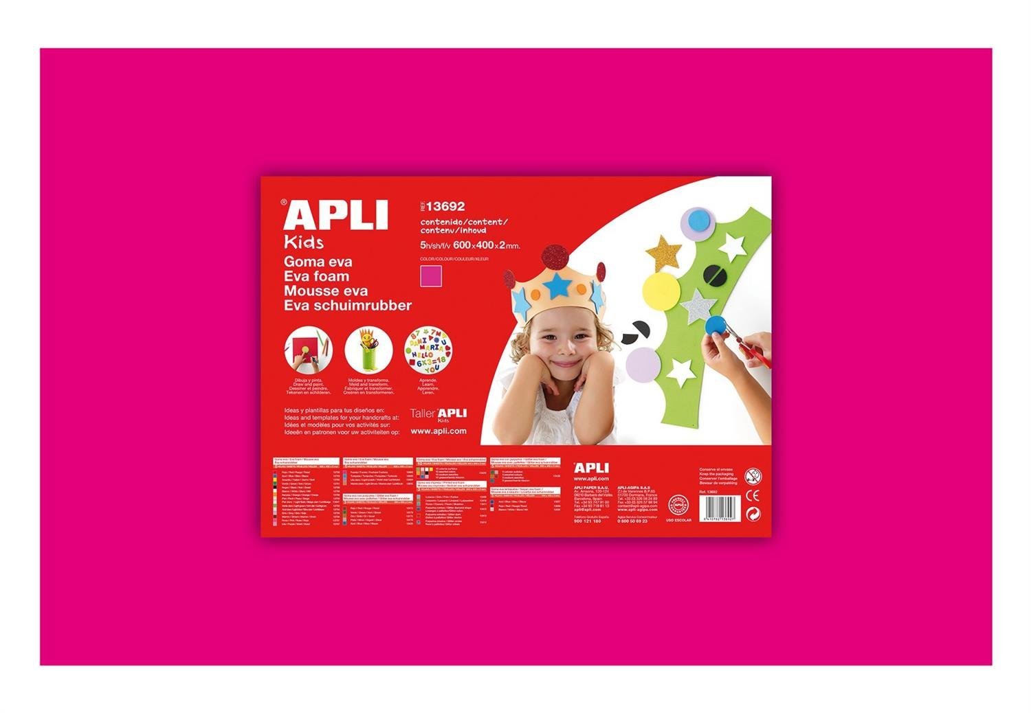 APLI Kids EVA Bag 600 x 400 mm Fuchsia — image 1