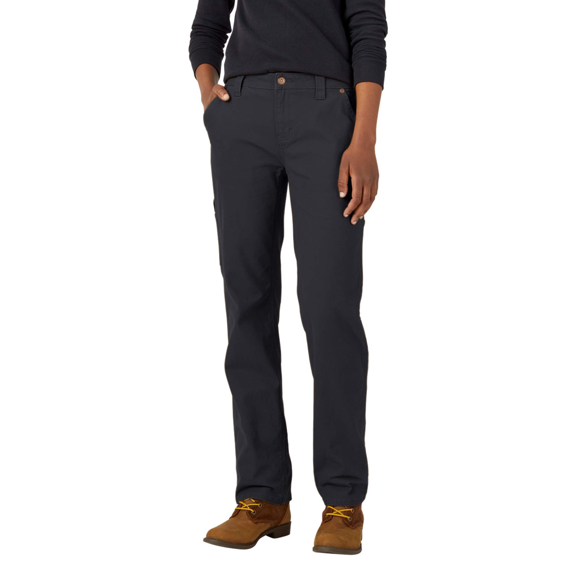 Photo 1 of Dickies Women's Relaxed Straight Carpenter Duck Pant, Rinsed Black, 10
