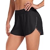 HeyNuts My Pace Running Shorts for Women, Mid Waisted Reflective Athletic Shorts Lined Workout Shorts 3"