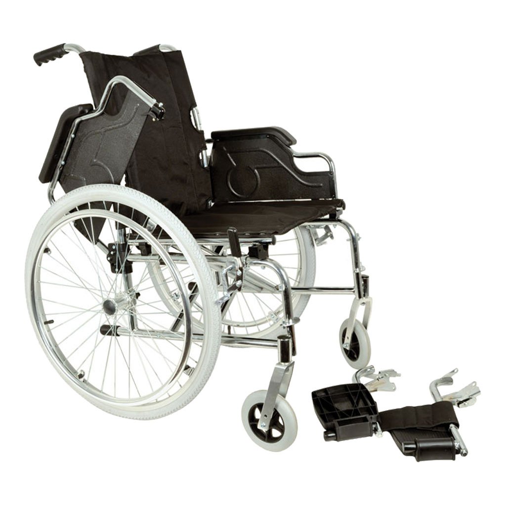 Royal folding wheelchair with sitting 46 cm, black fabric - Image 3
