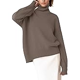 YKR Women's Turtleneck Sweater Chunky Long Sleeve Knitted Pullover High Low Hem Trendy 2025 Fall Winter Basic Jumper Top
