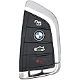 Replacement Keyless Entry Remote Control Key Fob Case Fit for BMW 1 3 5 7 Series X1 X5 X6 M5 M6 Key Fob Cover Shell 4 Buttons