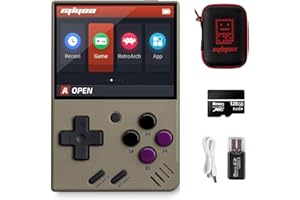 ASTARAMA Miyoo Mini V4 Handheld Video Game Console, 2.8 inch IPS Screen Retro Video with 128GB Card & 11000+ Games, Built in Open Source System Portable Retro Game Console (Gray, 128G)