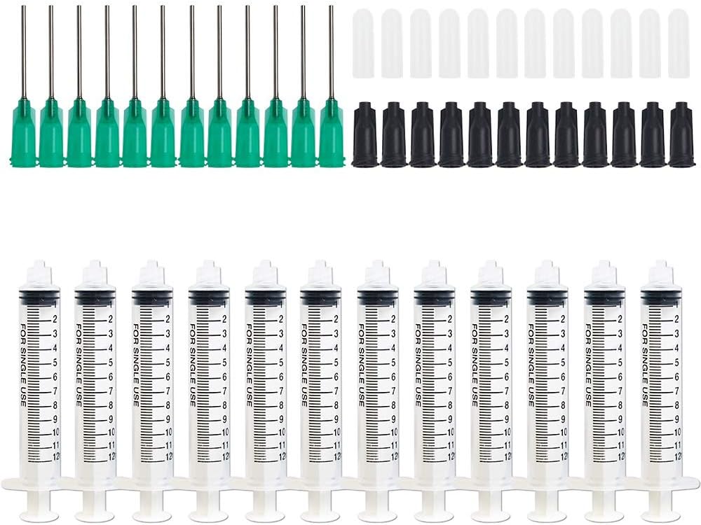 MOMOK 60pcs 1ml Syringe with Luer Slip Tip, Each with a 1 inch 18Ga Blunt Needle and Cap (B-Transparent)