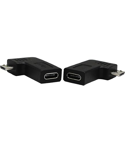 USB-C Naar Micro USB Adapter – 90 Graden, Links- Of Rechtshoekig, Voor Data En Opladen (alleen Linkshoekig)
